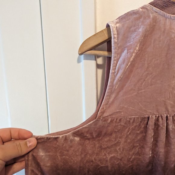 Anthropologie Floreat "Myleen" Pink Sleeveless Velvet Top - Picture 9 of 11